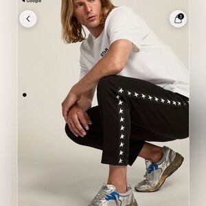 Golden Goose Black Joggers with White Stars